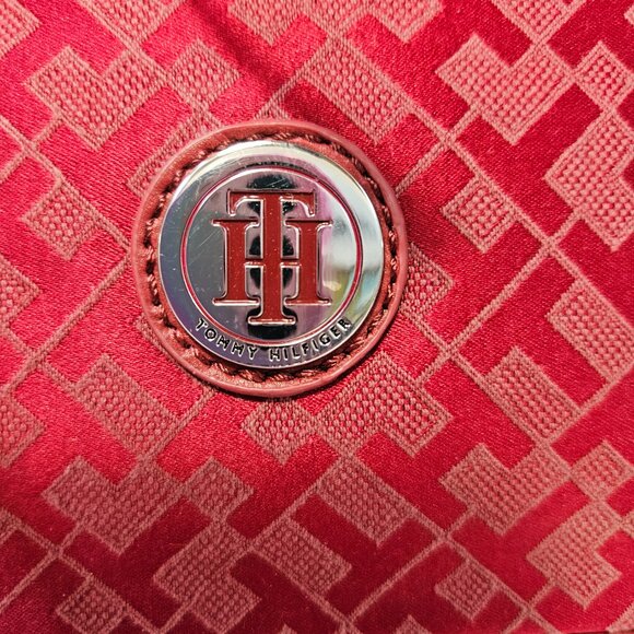 NWT Tommy Hilfiger Logo Rich Red "TH" Monogram Drawstring Bucket Handbag - Picture 2 of 14